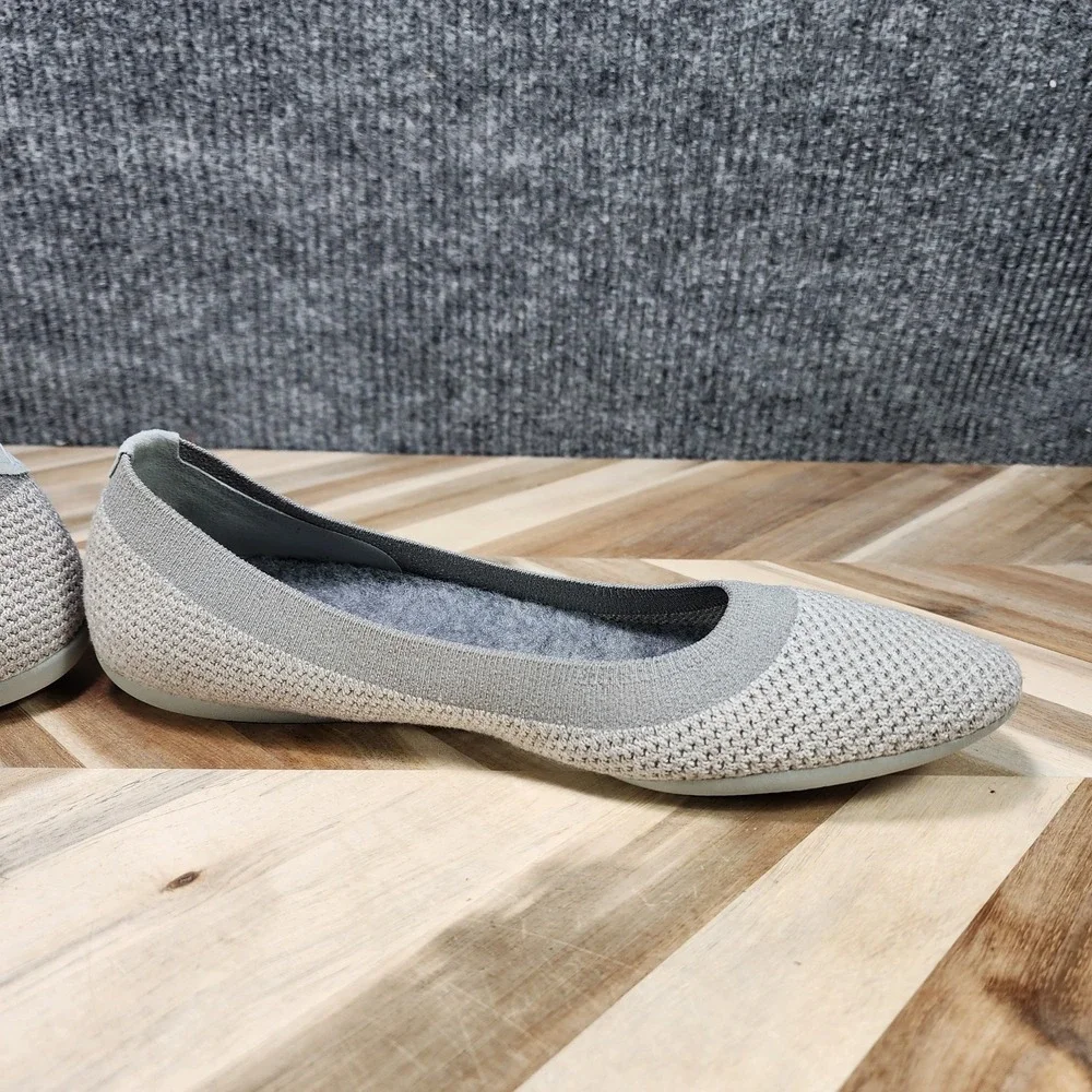 Allbirds Tree Breezers Womens Size 9 Mist Gray Knit Ballet Flats Shoes